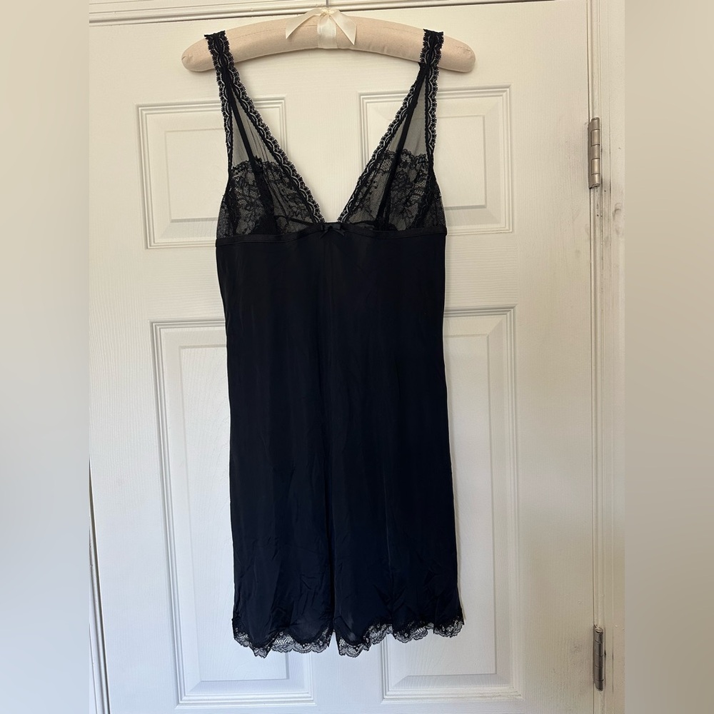 NWOT Vintage 2008 Black Slip Chemise Victoria’s Secret